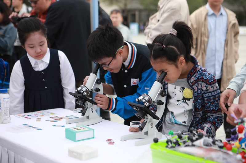 中小学生在交流展示学习成果.jpg